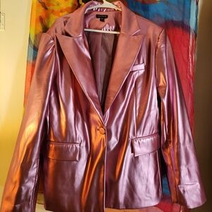 Venus Pink Metallic Women's Blazer